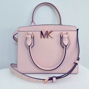 Michael Kors Rose Gold Leather Crossbody Handbag